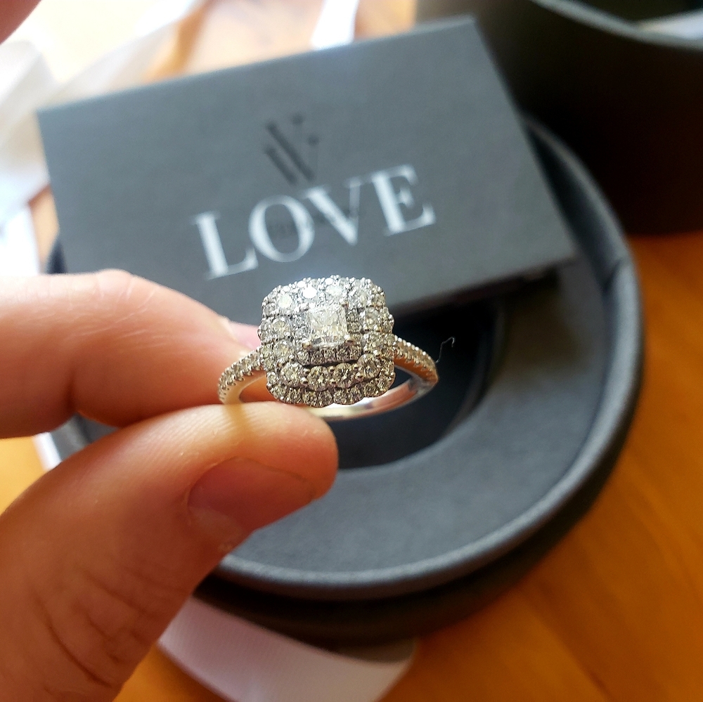 Vera Wang Love Collection Engagement Ring in 14K White Gold